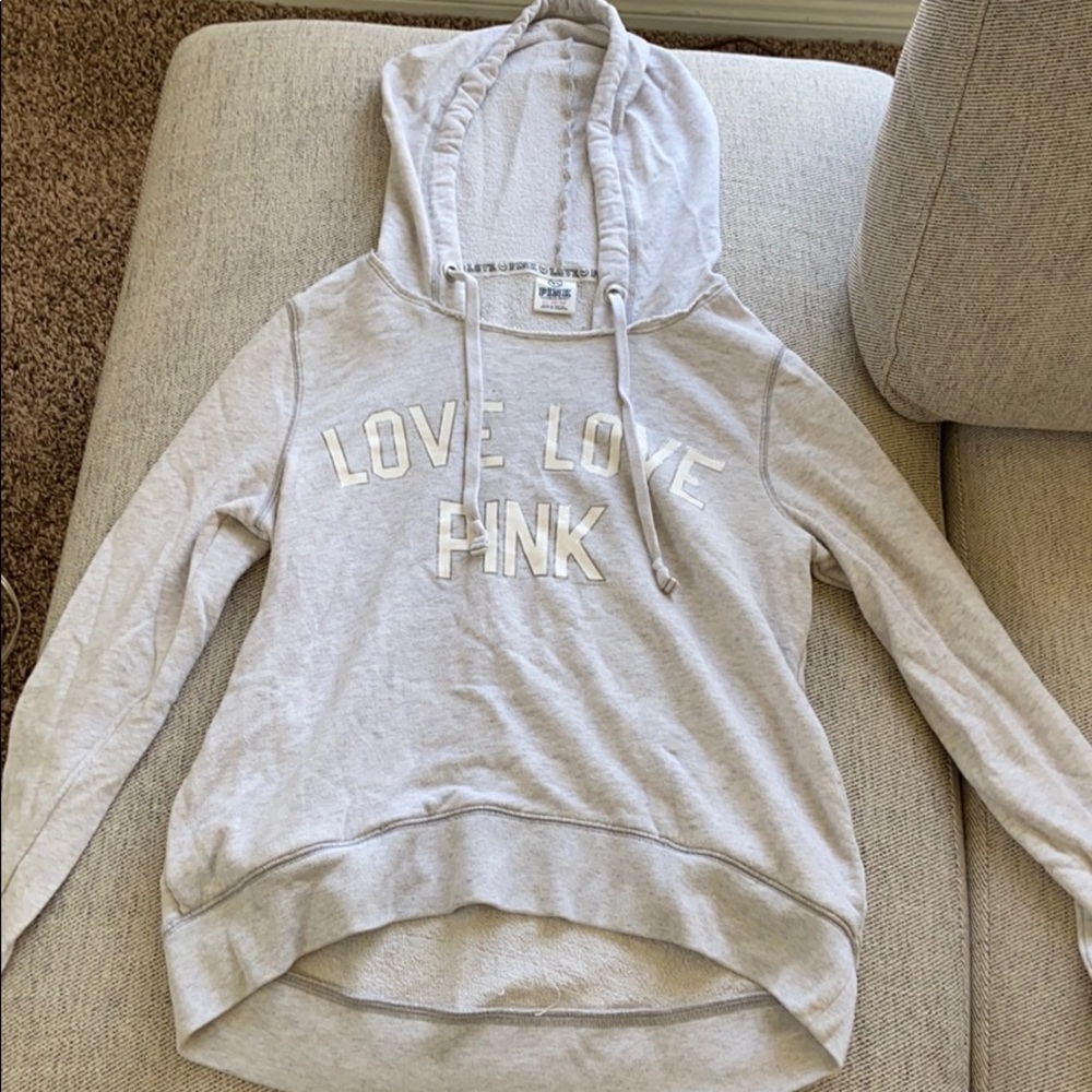 Pink Grey Hoodie Sweatshirt